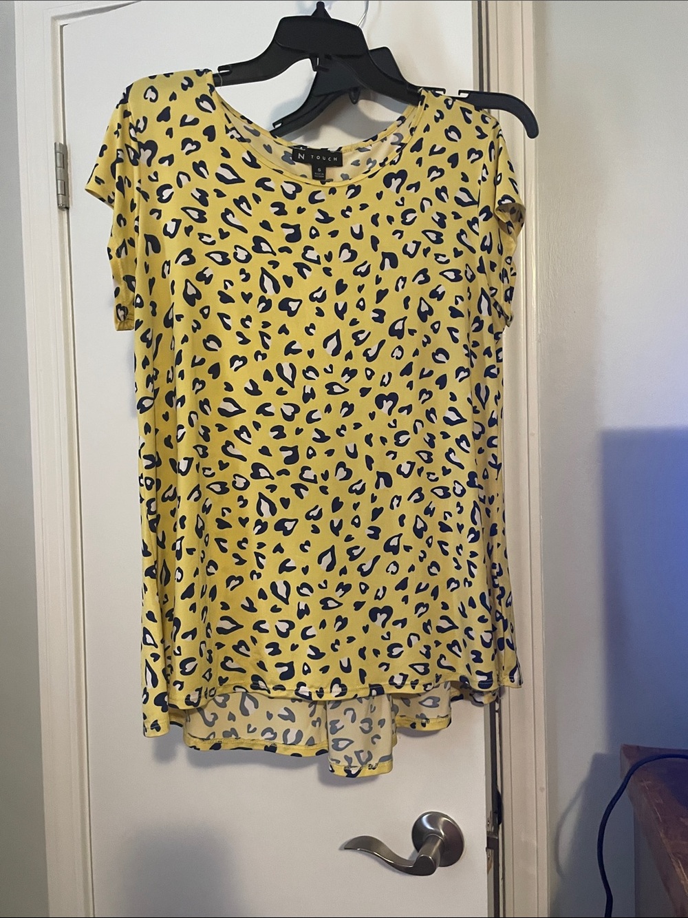 NTouch Yellow Leopard Short Sleeve Tee